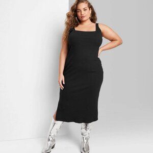 Women's Knit Midi Bodycon Dress - Wild Fable Black 4X